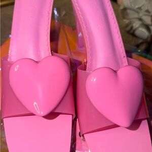 Dolls Kill Pink Heart Heels